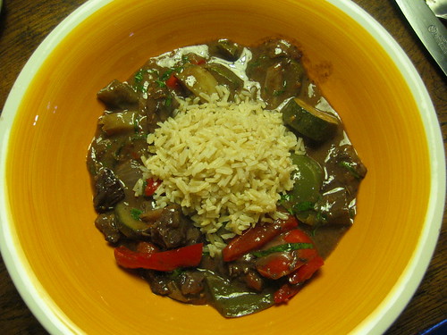 'Ratatouile stew' with brown rice