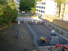 Ball court with tarmac