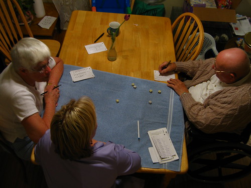 Nancy, Lou, and Jane Shooting dice