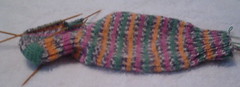 Rainbow Sherbet sock 1 - heel view