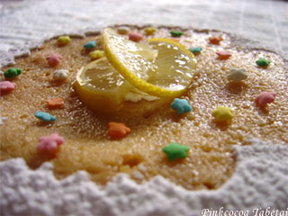Lemon Twist & Flower Confetti on Lemon Tea Cake
