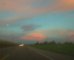 Cotton candy sky from Lorenzo's camera phone.