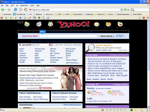 Screenshot of Yahoo.com